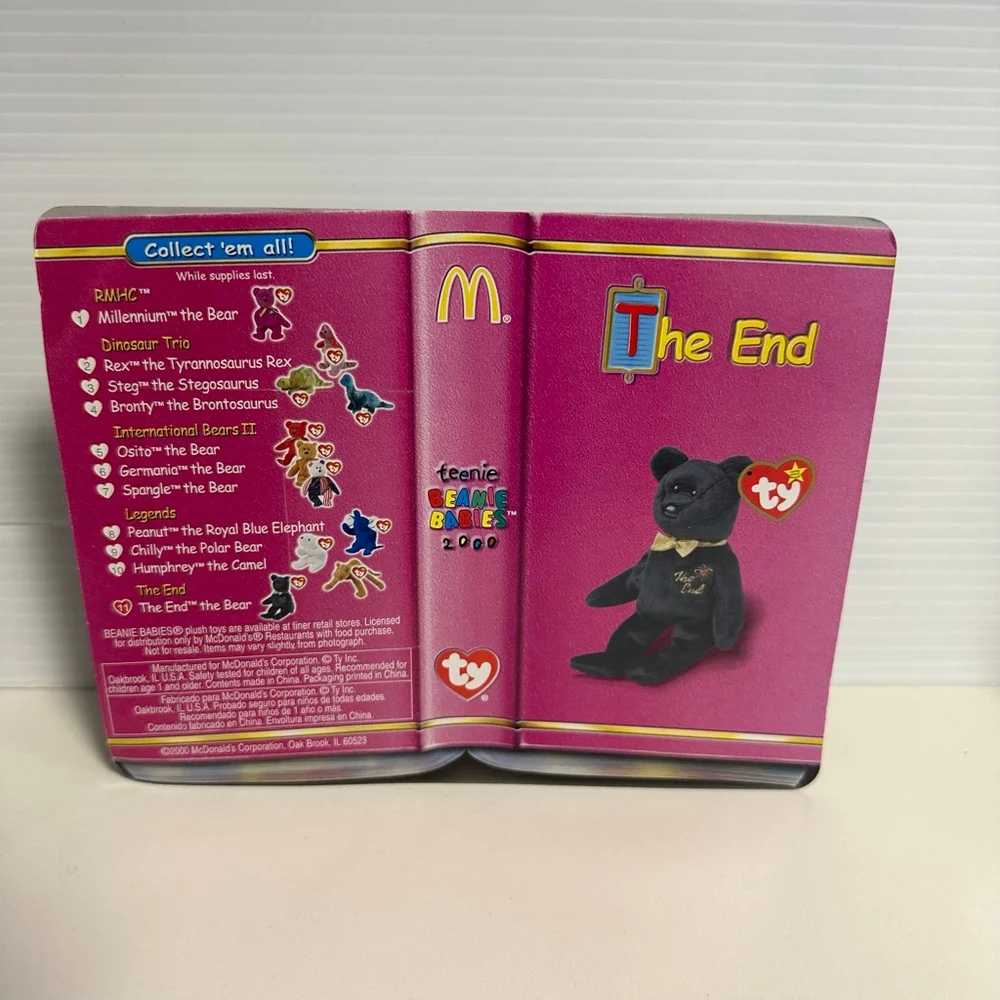 Ty The End Bear Teenie Beanie Babies McDonald's 2000 - Black Vintage New in Box